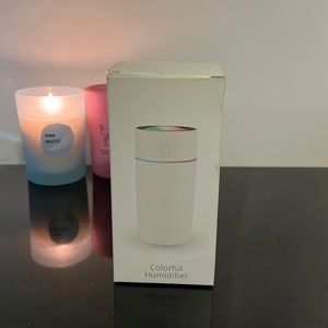 Pink colorful aromatherapy humidifier for cup holder in car